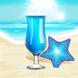 Vector: cocktail and starfish. cocktail and starfish.