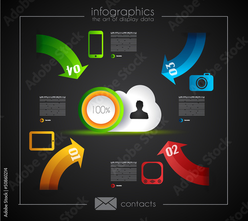 Vector: Infographic Template for Cloud computing data Infographic Template for Cloud computing data