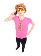 Funny guy talking on the phone