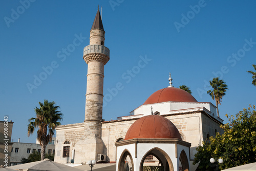Photo: Kos town, Eleftheria Square and Mosque Defderdar Kos town, Eleftheria Square and Mosque Defderdar