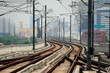 Airport Link train in Bangkok, Thailand. The train travels on an
