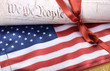 United States of America Constitution and USA flag