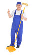 house painter showing ok sign