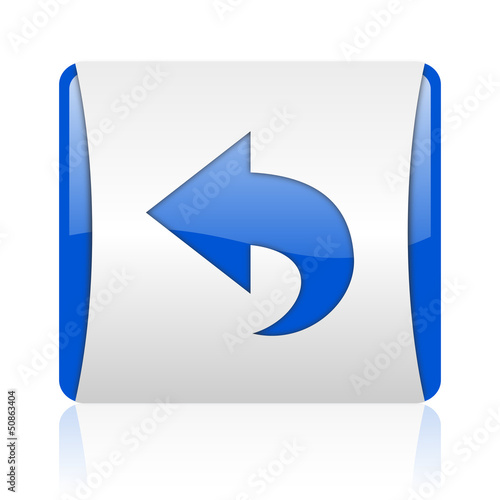Illustration: back blue square web glossy icon back blue square web glossy icon