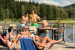 Young people having fun summertime holiday