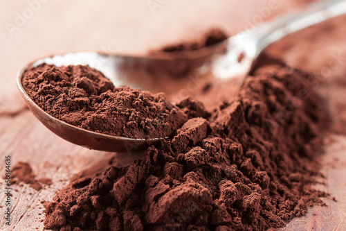 Photo: Cocoa powder on a spoon Cocoa powder on a spoon