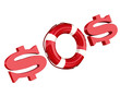 Сигнал "SOS". Символ доллара. Спасательный круг