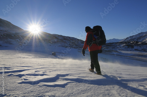 Photo: Hiker in the snow Hiker in the snow