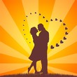 love silhouettes hearts