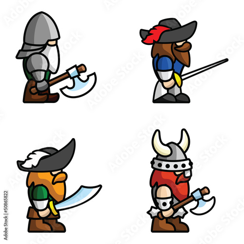 Vector: Historical battle characters Historical battle characters