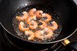 Frying shrimp