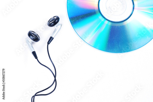 Photo: Earphone and CD Earphone and CD