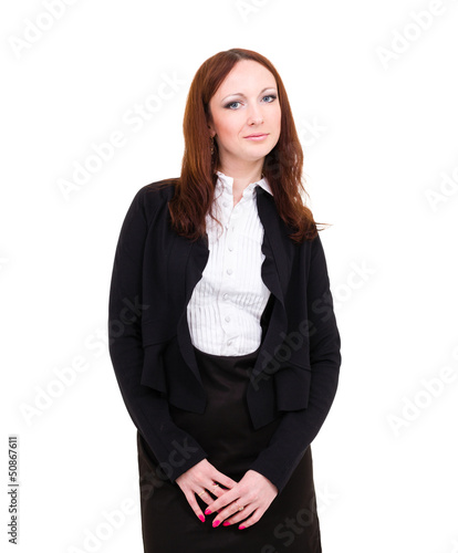 Photo: smiling businesswoman isolated on white background smiling businesswoman isolated on white background