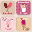 Set of vintage ice cream shop badges and labels