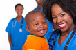 Young African Nurse Carrying B...
