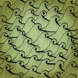 Seamless monochrome green background with waves. Eps10