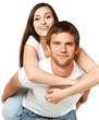 Foto: Portrait of a young beautiful smiling couple Portrait of a young beautiful smiling couple