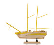 Foto: Model of ship on white Model of ship on white