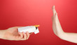 Concept: stop smoking, on red background