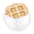 Baked Round Waffles on White Paper Package