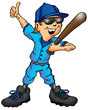 Cartoon Of A Child Baseball Pl...
