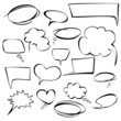 frames and bubbles collection vector hand drawn