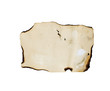 burnt paper on a white background