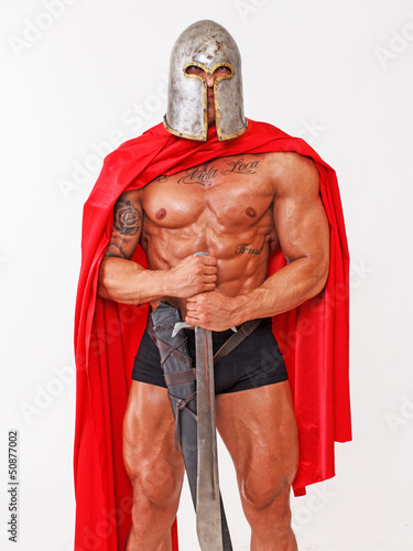 Photo: Standing in position topless warrior Standing in position topless warrior