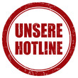 Grunge Stempel rot rund UNSERE HOTLINE