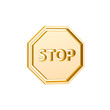 Illustration: golden stop traffic sign golden stop traffic sign