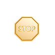 Illustration: golden stop traffic sign golden stop traffic sign
