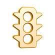 Illustration: golden traffic light symbol golden traffic light symbol