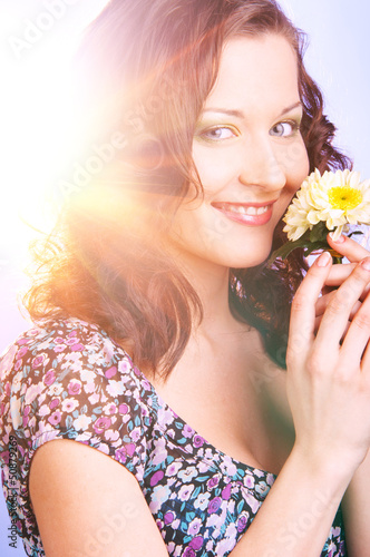 Photo: woman with big flower woman with big flower