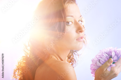 Photo: woman with big flower woman with big flower
