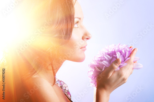 Photo: woman with big flower woman with big flower