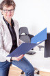 Businesswoman studied business papers