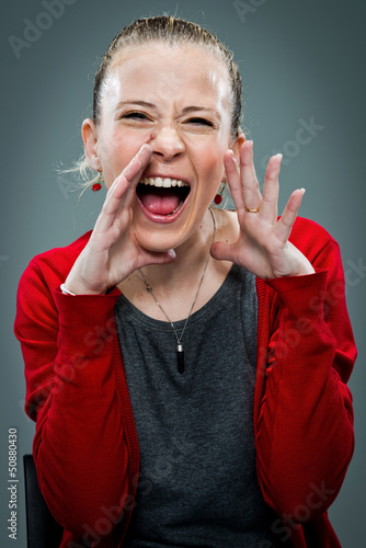 Photo: Young Woman Shouting Young Woman Shouting
