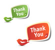 Set of bright colorful stickers Thank You