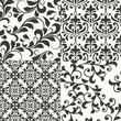 4 Seamless vector Floral Retro Patterns