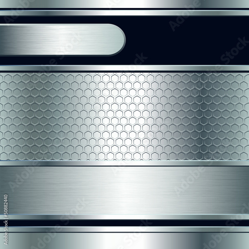 Vector: Abstract background, metallic silver banners Abstract background, metallic silver banners