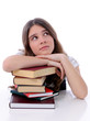 Pretty teenager with books