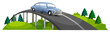 A car passing over the bridge