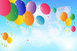Colorful balloons floating in the sky
