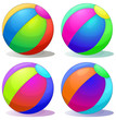 Four colorful inflatable balls