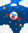 Vetor: An airplane at the sky An airplane at the sky