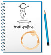 A notebook with a trampoline at the cover