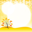 Vector: A blank space with an autumn tree A blank space with an autumn tree