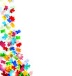 Abstract background with set colorful puzzle pieces