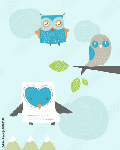 Vector: Owl in the sky Owl in the sky