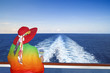 Photo: Lady with a glass of wine on a cruise ship Lady with a glass of wine on a cruise ship